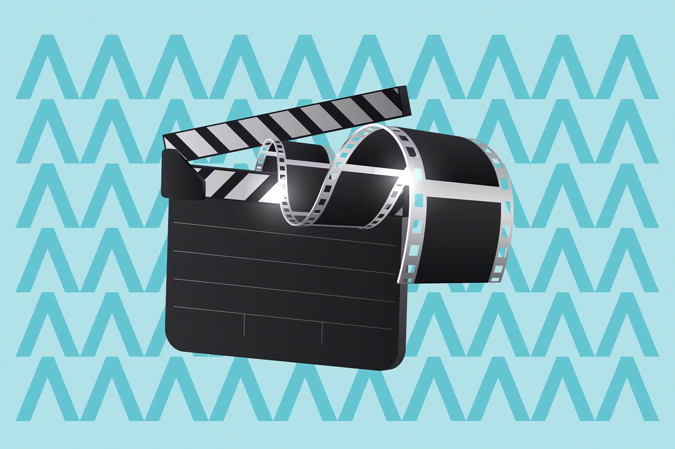 Animation of a vintage movie clapper board